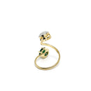 Gold-Plated & Green CZ Stone-Studded Jewellery Set Combo