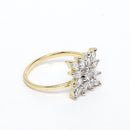 White Gold-Plated Asscher Shaped American Diamond Studded Jewellery Set Combo