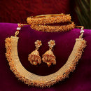 Gold-Plated  Pearl Jewelry Set with Bangles & Jhumka Earrings