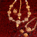 Floral Gold-Plated & Beige Kundan-Studded Jadau Jewellery Set Combo