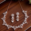Rose Gold-Plated CZ & American Diamond Studded Handcrafted Jewellery Set