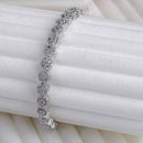 Rhodium Plated Silver Toned Cubic Zirconia Stone-Studded Bracelet