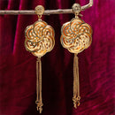 Floral Gold-Toned Copper Drop Earrings