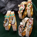 Gold-Plated Toned & Green Brass  Set of 6 Kada Bracelet