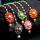 Gold-Plated Pearl Flower Maang Tikka Combo