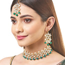 Flower Shaped Choker Bridal Necklace Set With Earrings Maang Tikka