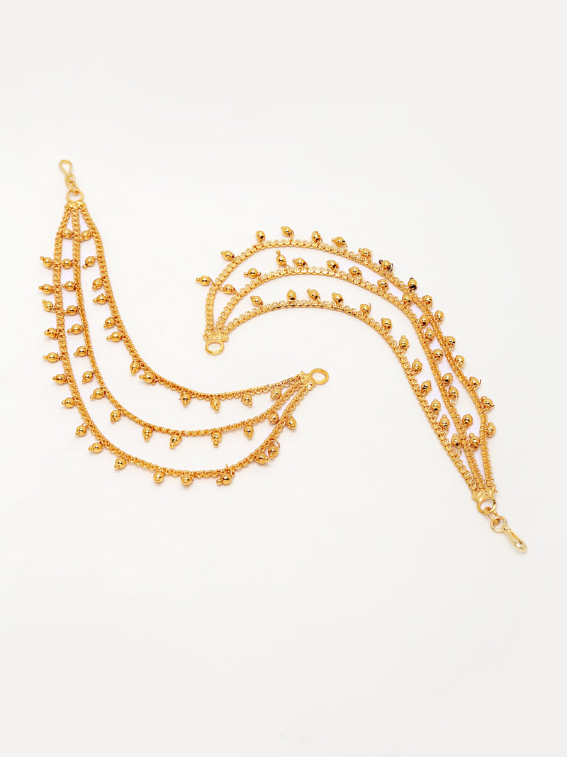 Gold-Toned Floral Shaped Gold-Plated Ear Cuff Earrings