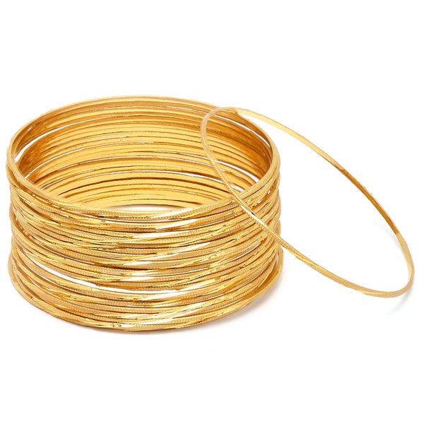 Set Of 24 Gold-Plated Textured Bangles