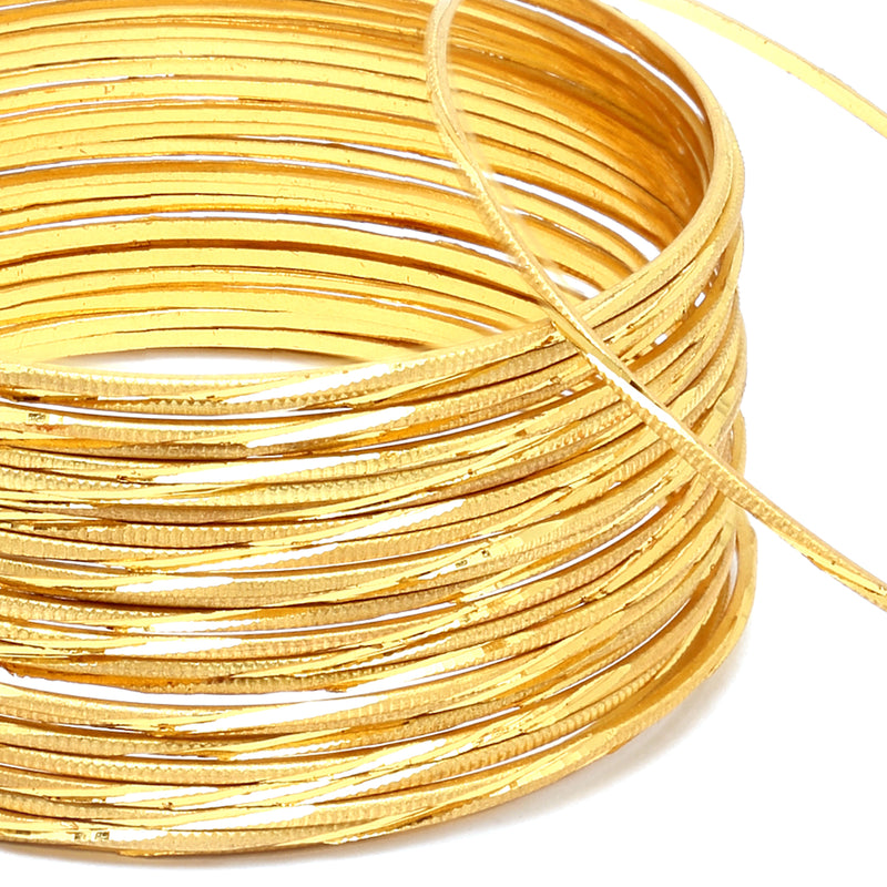 Set Of 24 Gold-Plated Textured Bangles