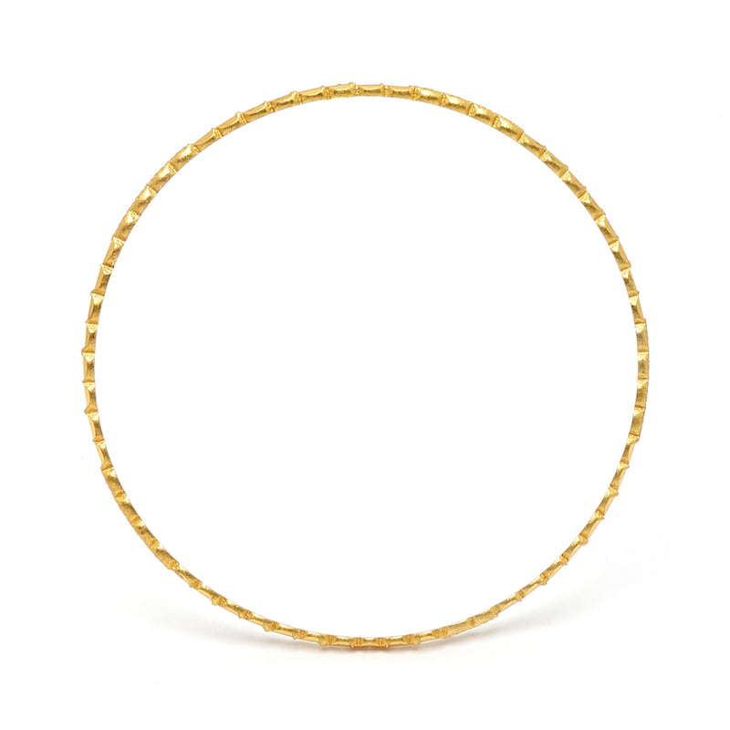 Gold Plated Set Of 12 Traditional Classic Textured  Bangle Set
