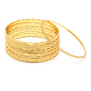 Set of 10 Gold-Plated Textured Handcrafted Bangles