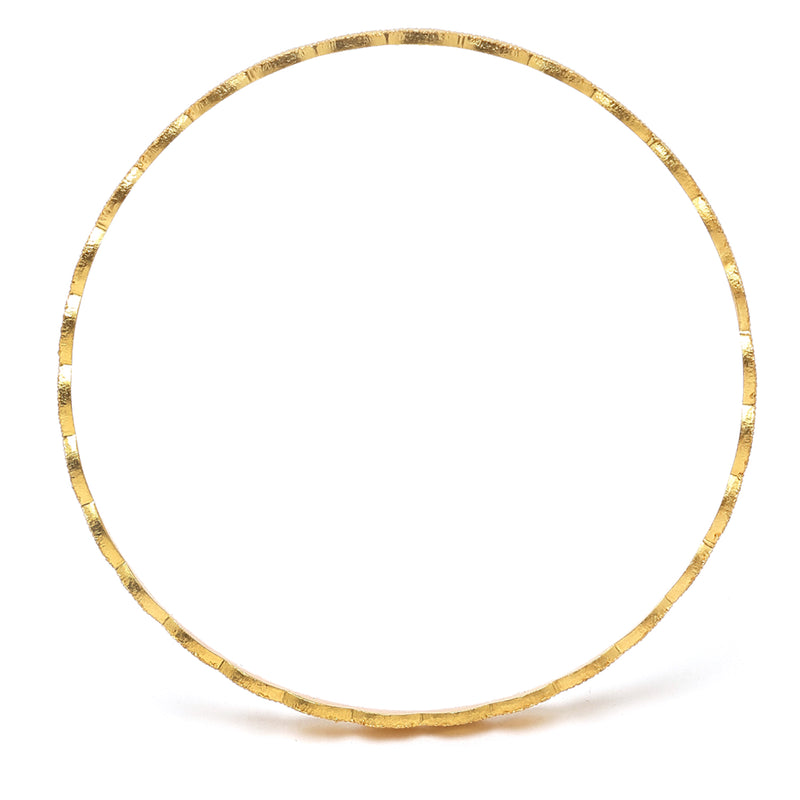 Set of 10 Gold-Plated Textured Handcrafted Bangles