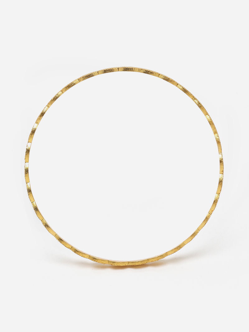 Set of 10 Gold-Plated Textured Handcrafted Bangles