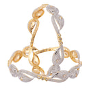 Leaf Shaped American Diamond Gold Plated Bangles Jewellery