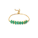 Flower Shaped Green & Gold Plated American Diamond Studded Handcrafted Jewellery Set Combo