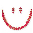 18K Gold-Plated Flower Shaped American Diamond Studded Handcrafted Jewellery Set Combo