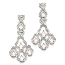 Rhodium-Plated Pink American Diamond Studded Quirky Design Necklace with Earrings Jewellery Set