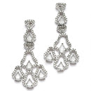 Rhodium-Plated Grey American Diamond Studded Quirky Design Necklace with Earrings Jewellery Set