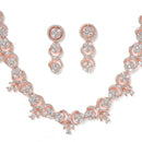 Rose Gold-Plated CZ & American Diamond Studded Handcrafted Jewellery Set