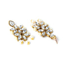 Flower Shaped Gold-Plated & White Kundan-Studded Five Layered Jewellery Set Combo