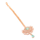 Maang Tikka for Women Beautiful AD Studded Rose Gold Plated Crystal Maang Tikka for Women