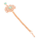 Maang Tikka for Women Beautiful AD Studded Rose Gold Plated Crystal Maang Tikka for Women