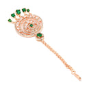 Maang Tikka for Women Beautiful American Diamond Studded Rose Gold Plated Crystal Maang Tikka for Women and Girls