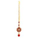 Minimal Floral  Gold Plated Traditional Kundan & Pearl Maang Tikka