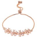 Rose Gold Plated White Floral Shaped American Diamond Studded  Bracelet