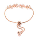 Rose Gold Plated White Floral Shaped American Diamond Studded  Bracelet