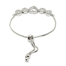 Rhodium-Plated Silver Toned  Heart Shaped White American Diamond studded Bracelet