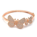 Rhodium-Plated Silver Toned White American Diamond studded Round & Butterfly Shaped Bracelet (Combo)