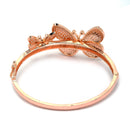 Rhodium-Plated Silver Toned White American Diamond studded Round & Butterfly Shaped Bracelet (Combo)