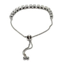 Rhodium-Plated Silver Toned White American Diamond studded Round & Butterfly Shaped Bracelet (Combo)