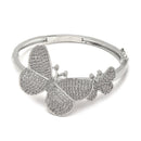 Rose Gold-Plated White American Diamond studded Round & Butterfly Shaped Bracelet (Combo)