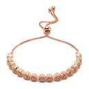 Rose Gold-Plated White American Diamond studded Round & Butterfly Shaped Bracelet (Combo)