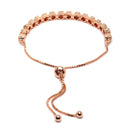Rose Gold-Plated White American Diamond studded Round & Butterfly Shaped Bracelet (Combo)