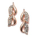Rose Gold Plated Leaf Pink & Sea Green Cubic Zirconia Studded Combo - Necklace, Earrings, Bangles