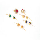 Red Sea Green Blue Yellow and White Teardrop Shaped Studs Earrings