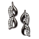 Oxidized Leaf White Cubic Zirconia Studded Combo - Necklace, Earrings, Bangles