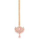 Beautiful Studded Rose Gold Plated Crystal Maang Tikka for Women