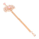 Beautiful Studded Rose Gold Plated Crystal Maang Tikka for Women