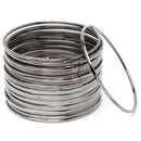 Rhodium-Plated with Oxidised Silver-Tone Set Of 24 Black Nickle Bangles