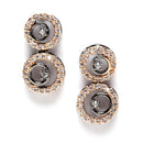 Rose Gold-Plated Gunmetal Toned White American Diamond studded Circular Shaped Jewellery Set
