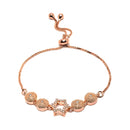 Rose Gold-Plated White American Diamond studded Star Shaped Jewellery Set