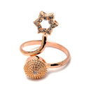 Rose Gold-Plated White American Diamond studded Star Shaped Jewellery Set
