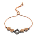 Rose Gold-Plated Gunmetal Toned White American Diamond studded Square Shaped Jewellery Set