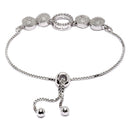 Rhodium-Plated Silver Toned Round Shaped White American Diamond studded  Bracelet
