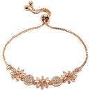 Rose Gold-Plated Flower & Round Shaped White American Diamond studded Bracelet