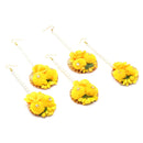 Gold Plated Floral Yellow Gotta Patti Maang Tikka  (Mehandi,Haldi,Bridal,Baby Shower)